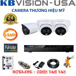 Lắp Đặt Trọn Bộ 3 Camera Kbvision 5.0Mp (Kb-5241142)-KB-5241142