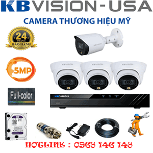 Lắp Đặt Trọn Bộ 4 Camera Kbvision 5.0Mp (Kb-5341142)-KB-5341142