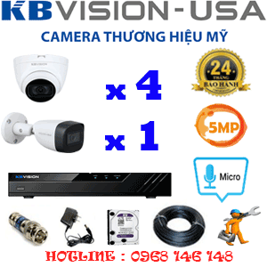Lắp Đặt Trọn Bộ 5 Camera Kbvision 5.0Mp (Kb-5439140)-KB-5439140