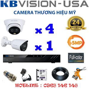 Lắp Đặt Trọn Bộ 5 Camera Kbvision 5.0Mp (Kb-5441142)-KB-5441142