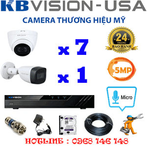 Lắp Đặt Trọn Bộ 8 Camera Kbvision 5.0Mp (Kb-5739140)-KB-5739140
