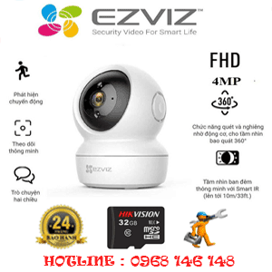Lắp Đặt Trọn Gói Camera Wifi Ezviz 4.0Mp C6N-EZ-412