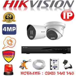 Lắp Đặt Trọn Bộ 2 Camera Ip Hikvision 4.0Mp (Hik-419110)-HIK-419110
