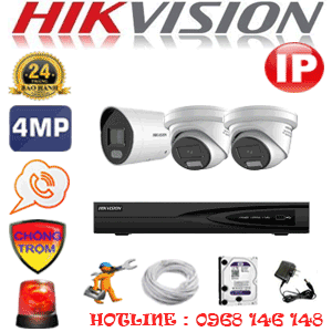 Lắp Đặt Trọn Bộ 3 Camera Ip Hikvision 4.0Mp (Hik-429110)-HIK-429110