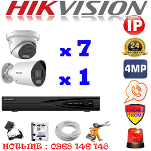 Lắp Đặt Trọn Bộ 8 Camera Hikvision Ip 4.0Mp (Hik-479110)-HIK-479110