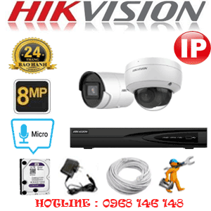 Lắp Đặt Trọn Bộ 2 Camera Ip Hikvision 8.0Mp (Hik-81718)-HIK-81718