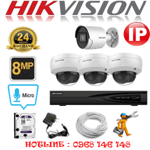 Lắp Đặt Trọn Bộ 4 Camera Ip Hikvision 4.0Mp (Hik-439110)-HIK-83718