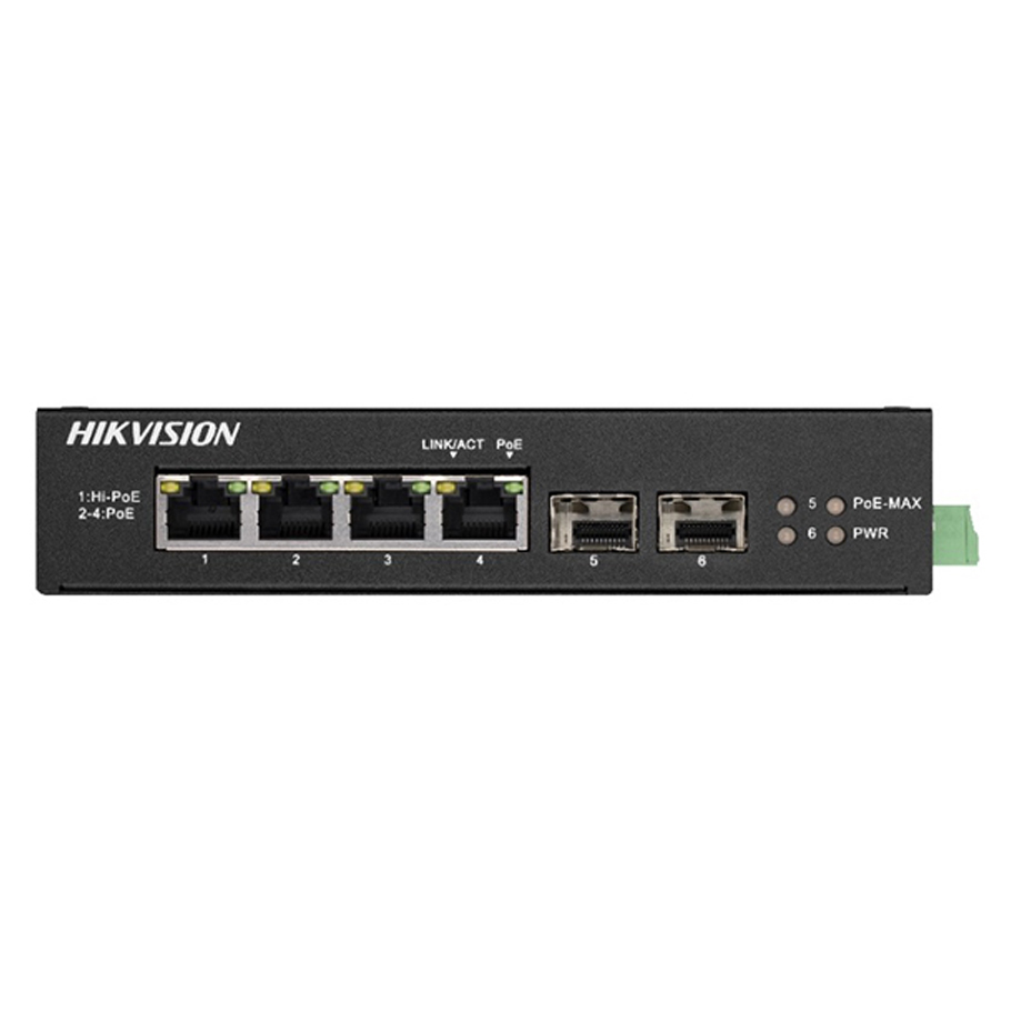 Switch poe 4 cổng hikvision DS-3T0506HP-E/HS